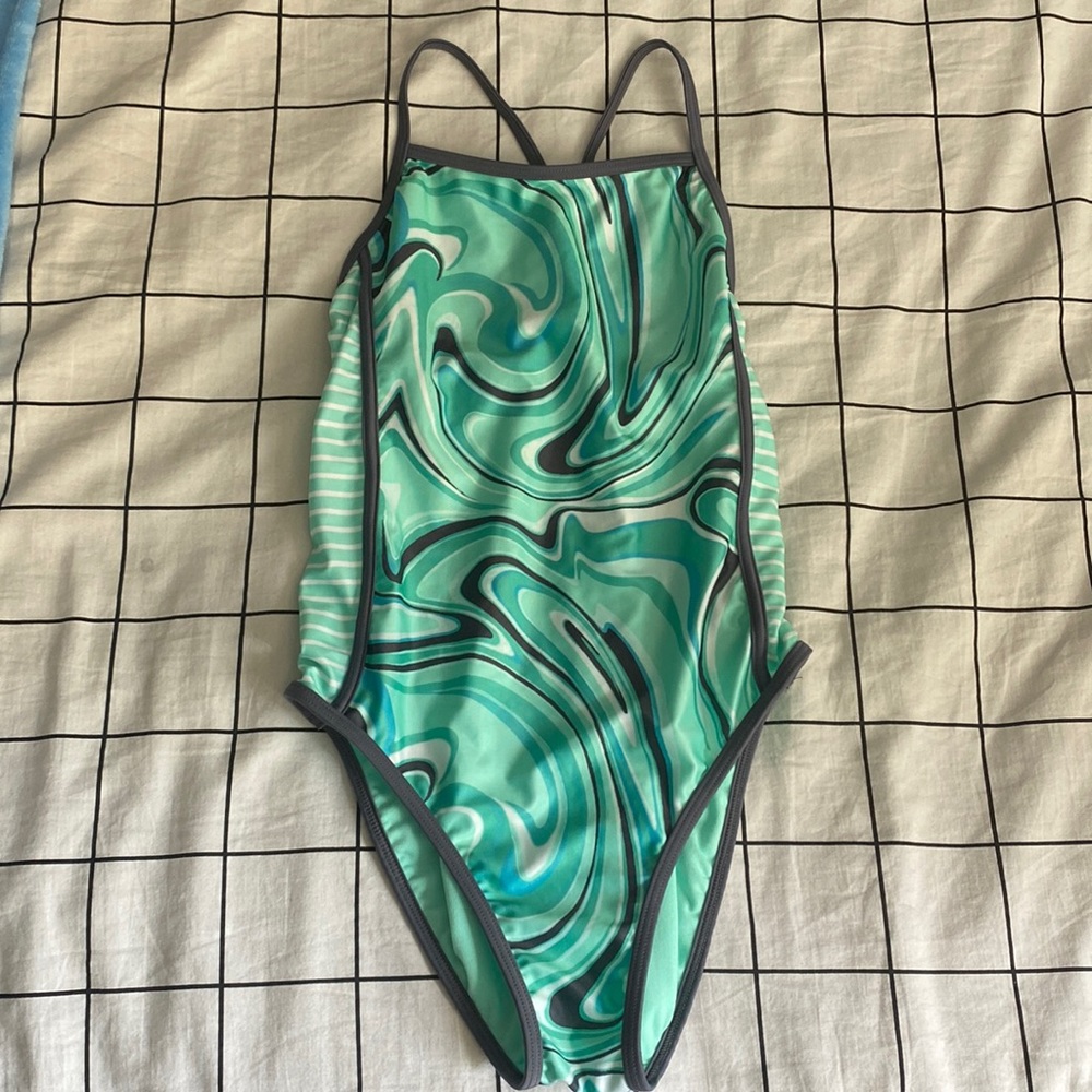 Teal one piece bathing suit